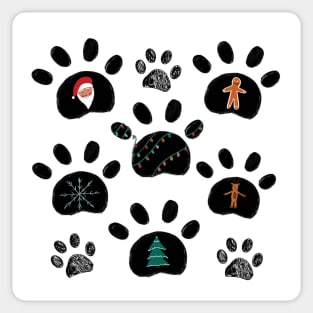 Paw print with Christmas symbols ugly christmas sweater Sticker